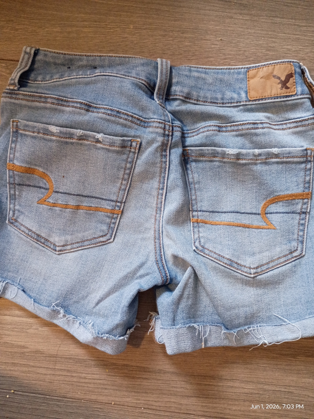 American Eagle Outfitters Light Blue Denim Cutoff Shorts